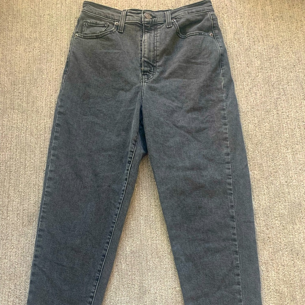 Full length, wide leg, high waisted taper